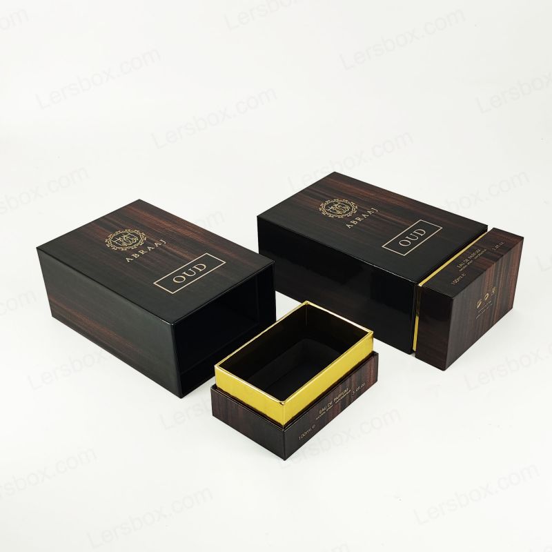 Handcrafted Rigid Perfume Packaging na may Gold Foil Detalye at Eva Foam Insert HP019