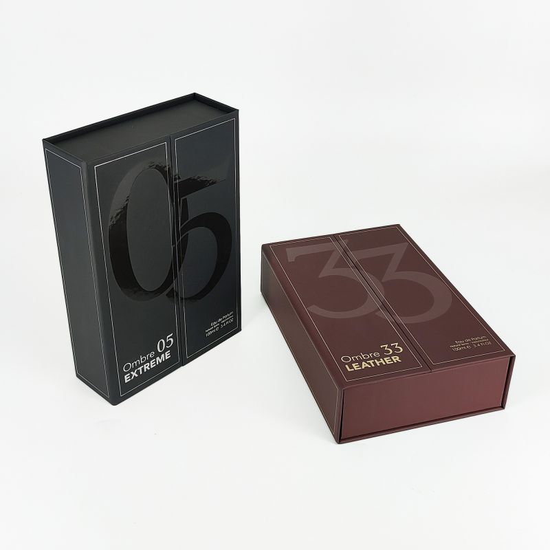 Handcrafted Rigid Perfume Packaging na may Gold Foil Detalye at Eva Foam Insert HP019