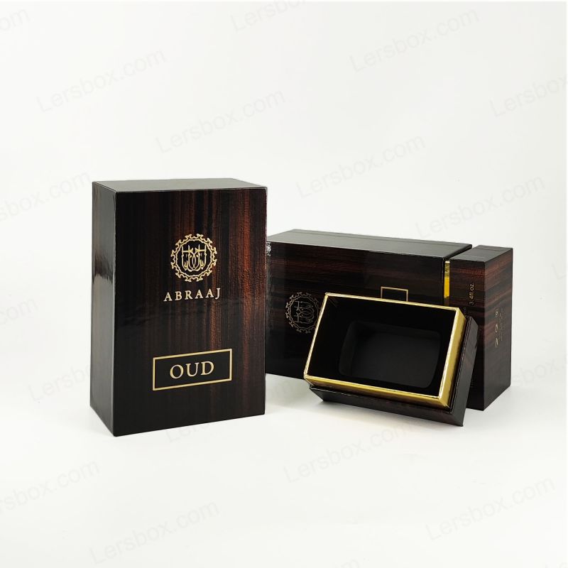 Handcrafted Rigid Perfume Packaging na may Gold Foil Detalye at Eva Foam Insert HP019