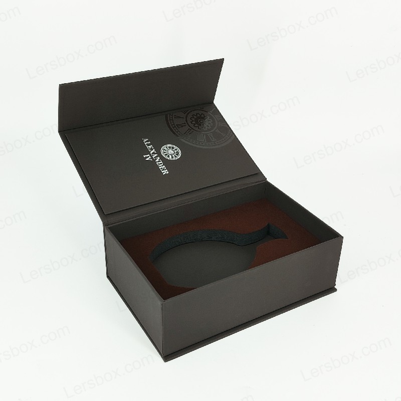 Gold foil-stamp na Perfume Box na may Rigid Lid at Eva Insert Para sa Maluho na Pagtatanghal HP021