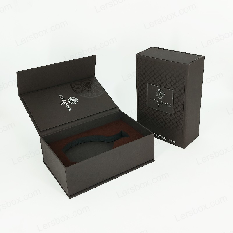 Gold foil-stamp na Perfume Box na may Rigid Lid at Eva Insert Para sa Maluho na Pagtatanghal HP021