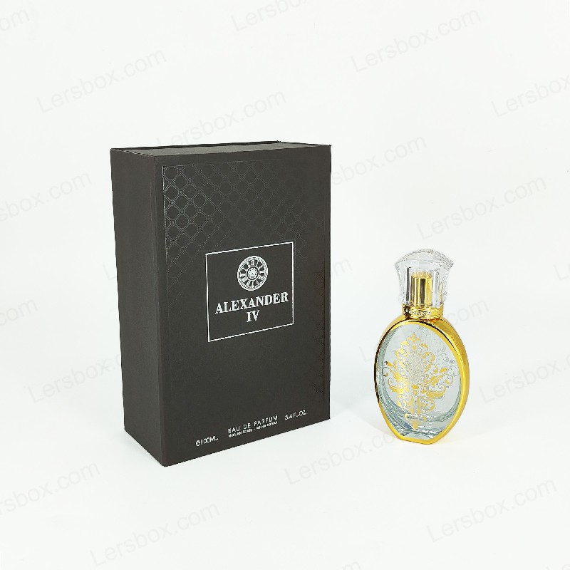 Gold foil-stamp na Perfume Box na may Rigid Lid at Eva Insert Para sa Maluho na Pagtatanghal HP021