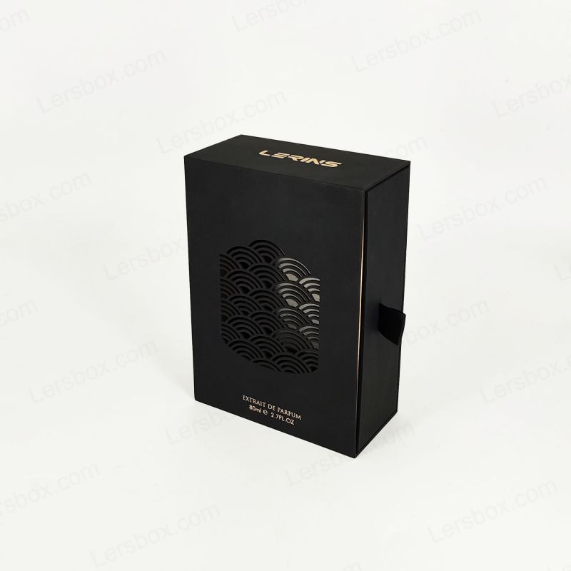 Premium Perfume Box na may pasadyang gintong foil, eva tray, at matibay na takip para sa proteksyon hp033