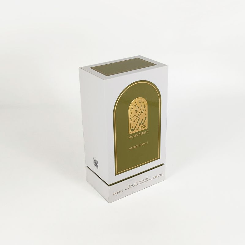 Ang Gold Foil Embossed Perfume Box na may Eva Tray, Rigid Base, at Sleek Lid Design HP031