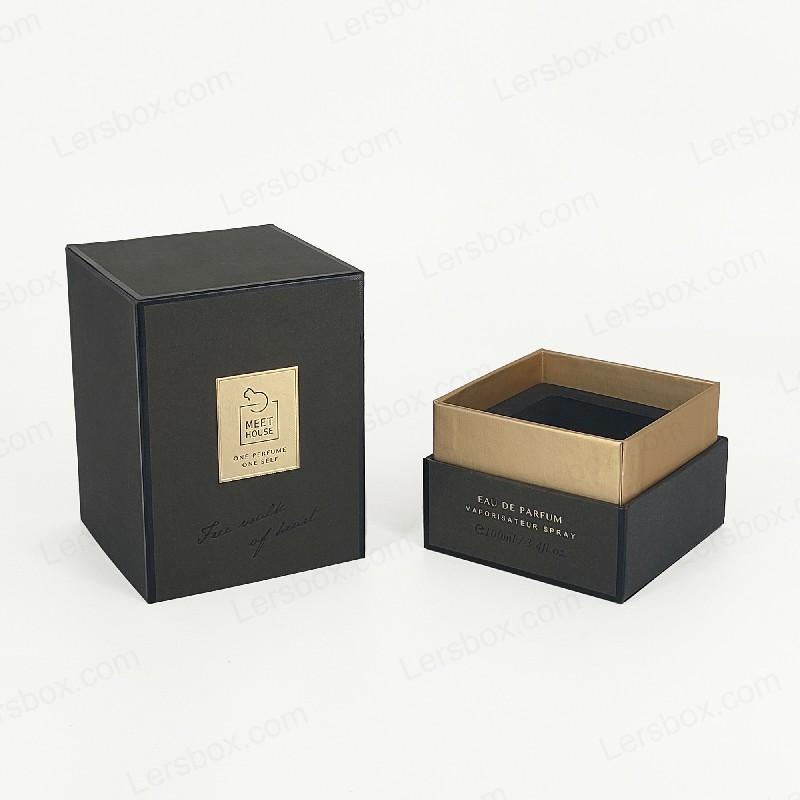 Gold Foil Perfume Box na may Rigid Lid, Base, at Eva Foam Tray Para sa Luho na Display HP034