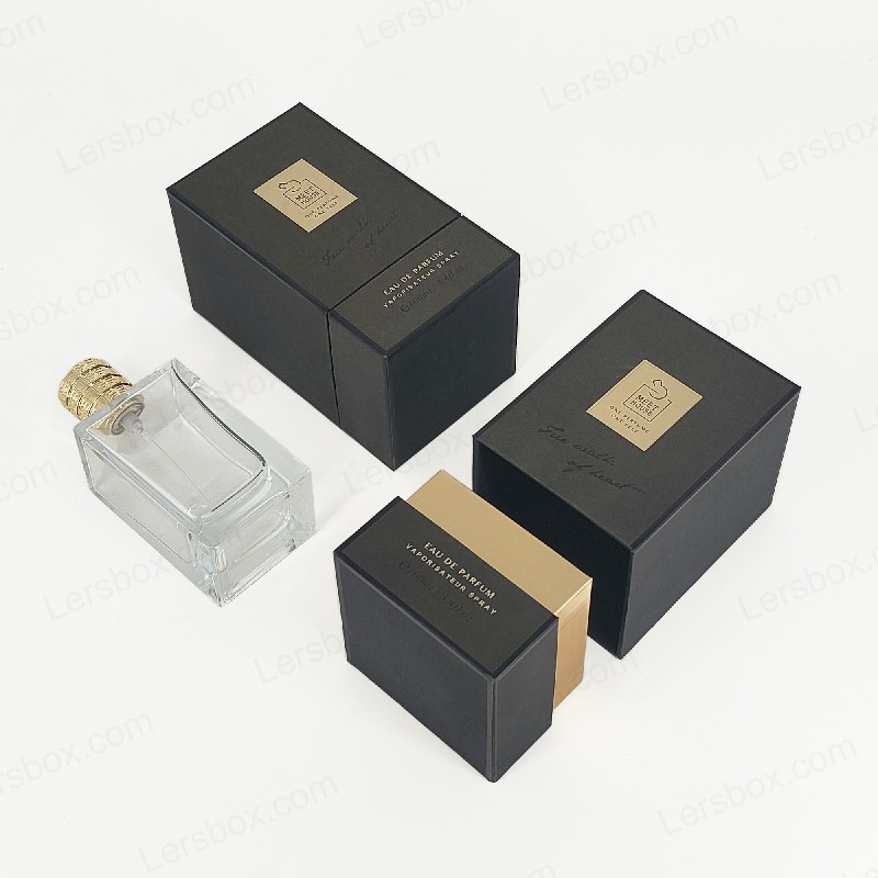 Gold Foil Perfume Box na may Rigid Lid, Base, at Eva Foam Tray Para sa Luho na Display HP034