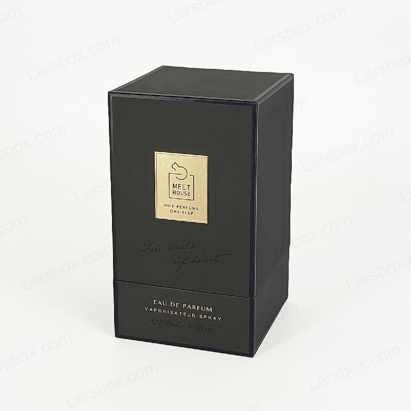 Gold Foil Perfume Box na may Rigid Lid, Base, at Eva Foam Tray Para sa Luho na Display HP034