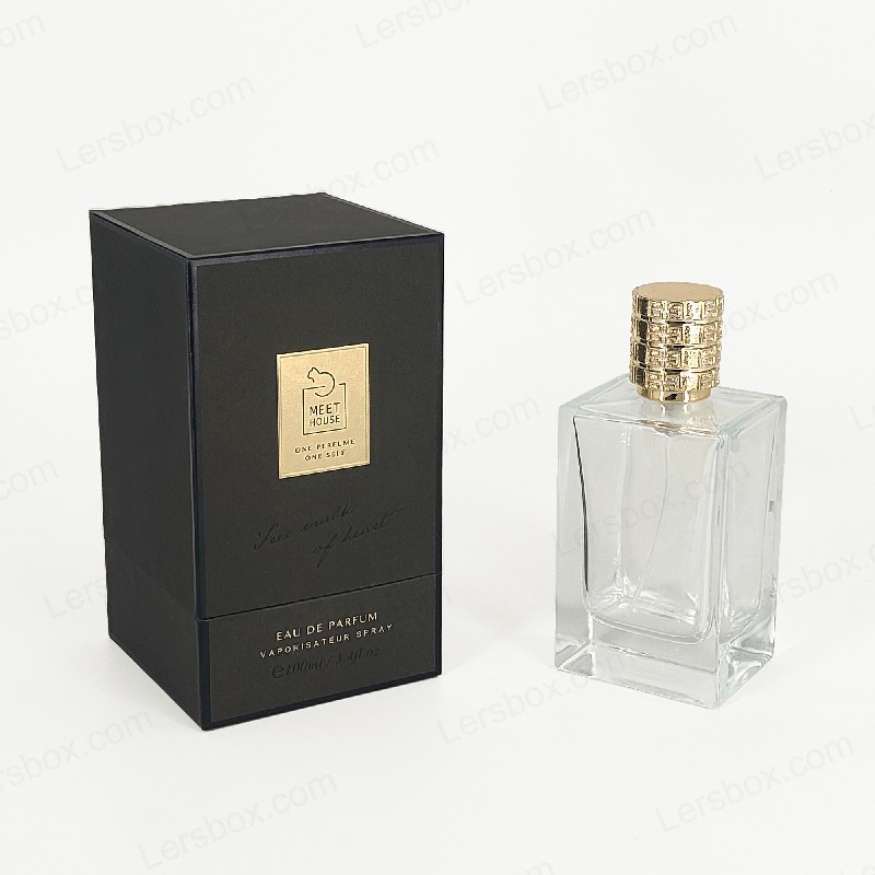 Gold Foil Perfume Box na may Rigid Lid, Base, at Eva Foam Tray Para sa Luho na Display HP034