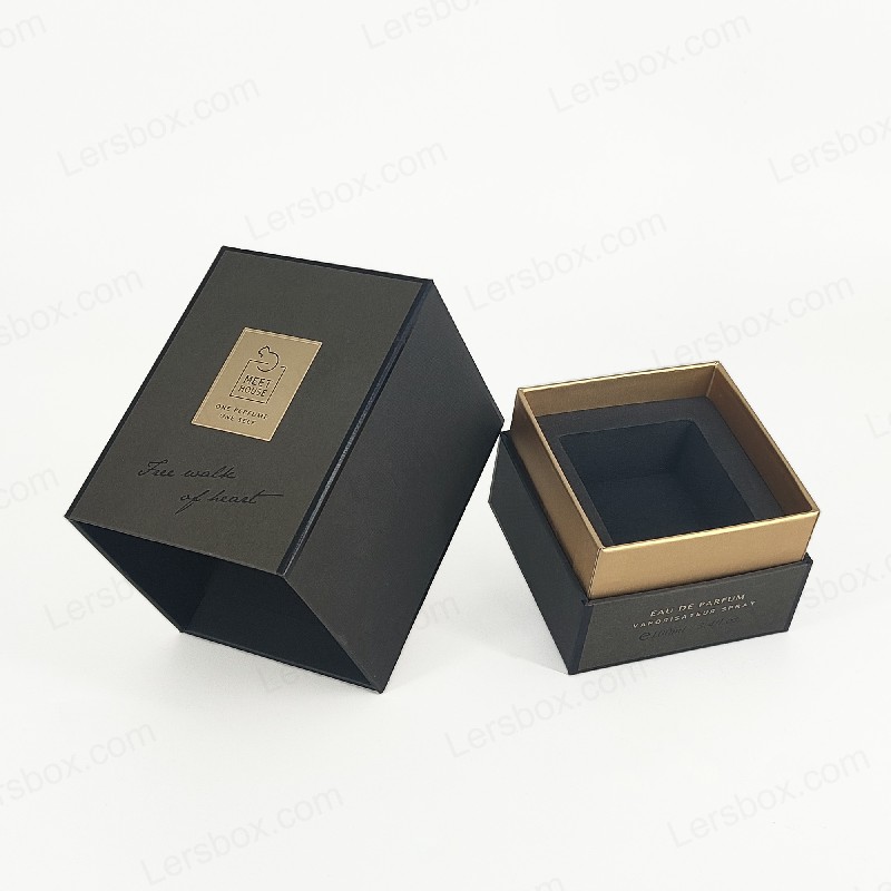 Gold Foil Perfume Box na may Rigid Lid, Base, at Eva Foam Tray Para sa Luho na Display HP034
