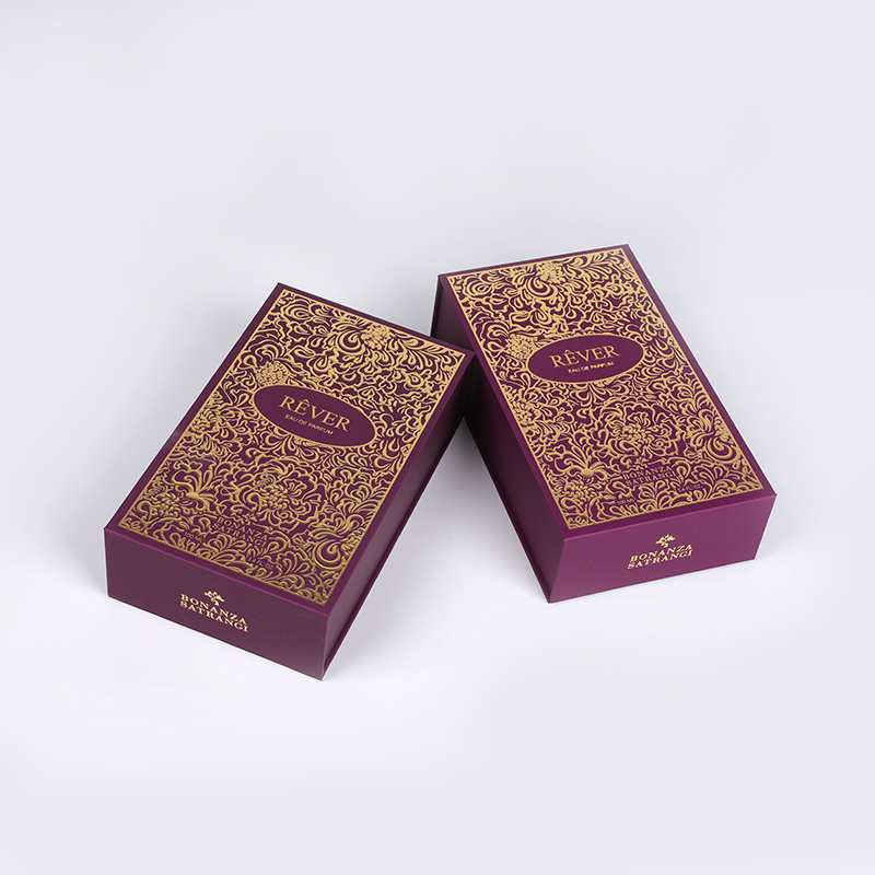 Sand Gold Perfume Presentation Box na may Flocked Eva insert