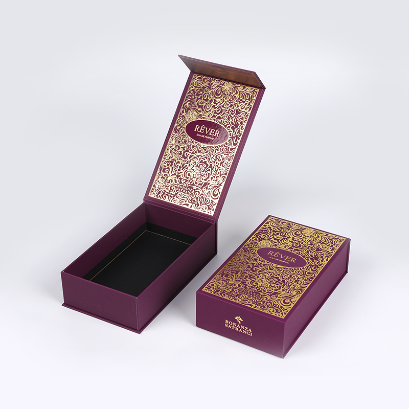 Sand Gold Perfume Presentation Box na may Flocked Eva insert